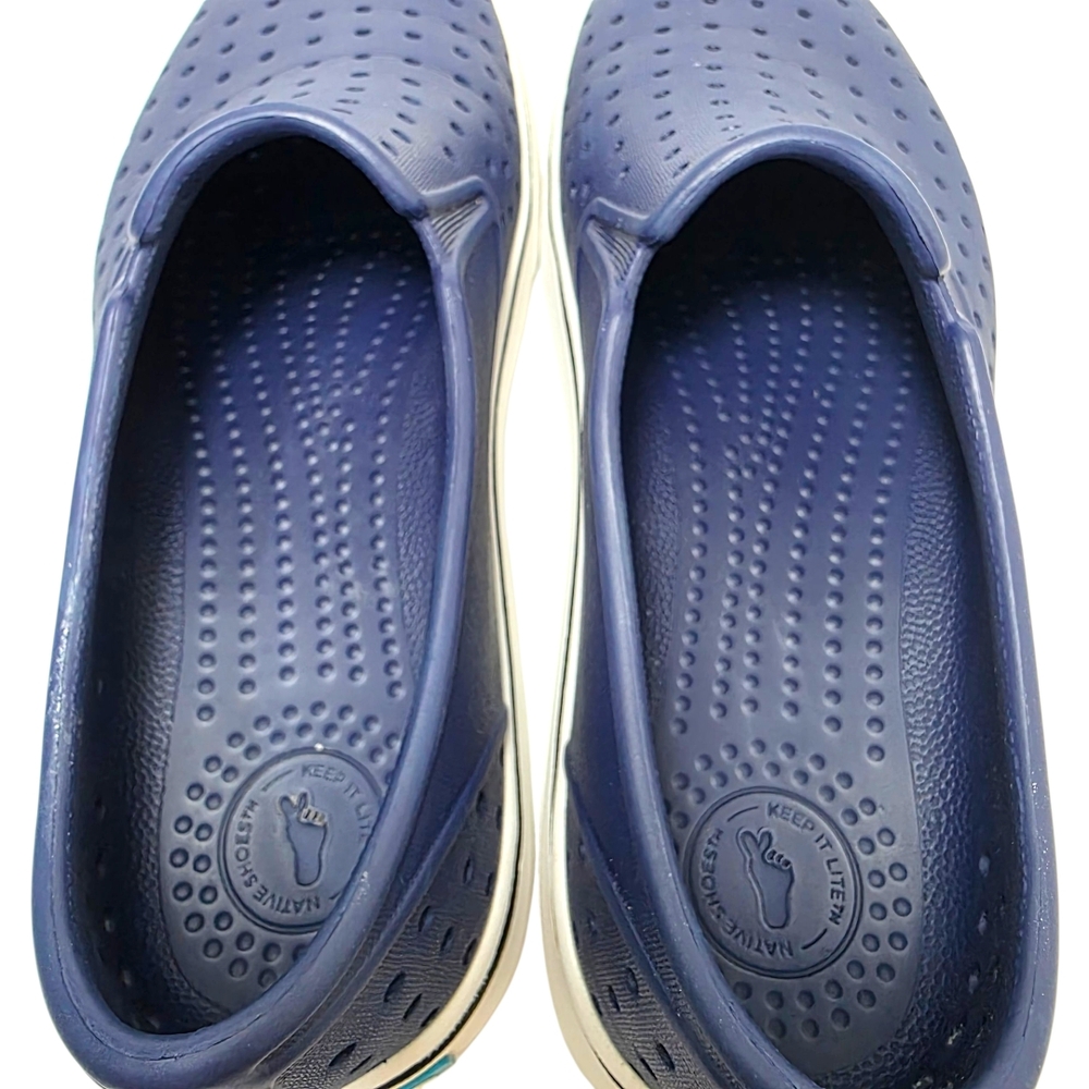 Native Navy Perforated Slip-On Shoes Unisex Mens Sz 7 Women's Size 9 Lightweight - Picture 7 of 12